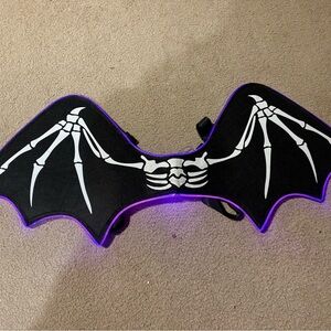 Skeleton Bat Wings with Purple LED Trim